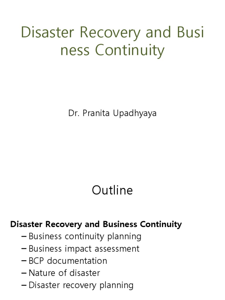 Disaster Recovery & Business Continuity Guide | PDF | Disaster Recovery ...