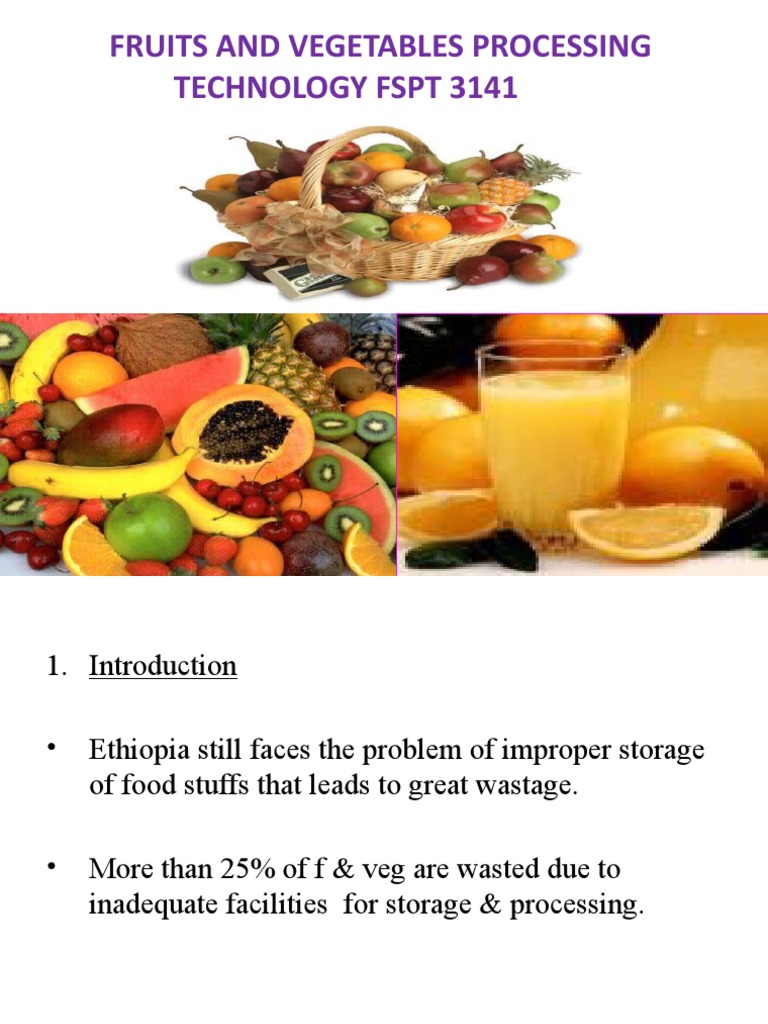 Fruits and Vegetables Processing Technology FSPT 3141 PDF Freeze