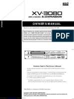 Owner'S Manual: Thank You, and Congratulations On Your Choice of The Roland XV-3080