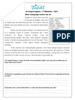 Revisão 1 de Língua Inglesa - 9º Ano A - 2º Bim - 2021 - Profº Lael