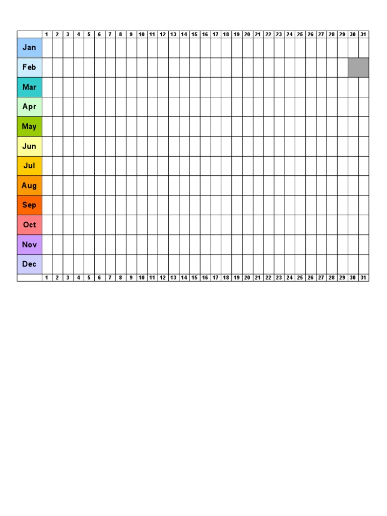 Blank Calendar Landscape Linear | PDF