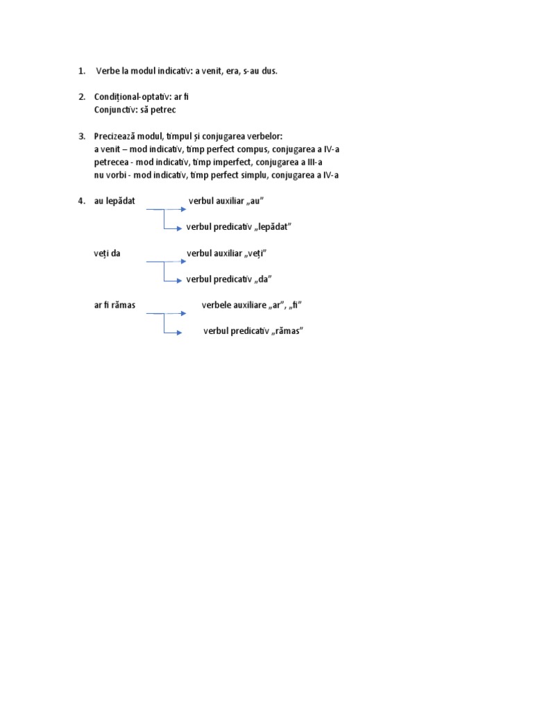 Verbe La Modul Indicativ | PDF
