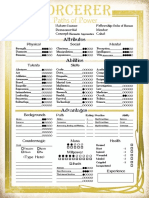 Attributes: Name: Player: Chronicle: Nature: Demeanor: Concept: Fellowship: Mentor: Cabal