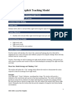 Explicit Teaching Model Lesson Plan