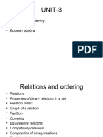 UNIT-3: - Relations and Ordering - Lattices - Boolean Alzebra