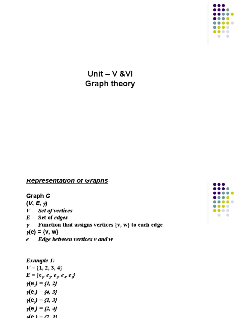 Unit - V &VI Graph Theory | PDF | Vertex (Graph Theory) | Combinatorics