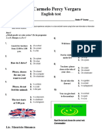 English Test 8° 1st Period 2020