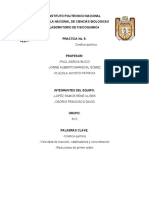 Cinética Química: Instituto Politecnico Nacional Escuela Nacional de Ciencias Biologicas Laboratorio de Fisicoquimica