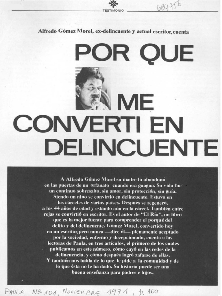 Alfredo Gomez Morel Por Qué Me Convertí en Delincuente 1971 PDF