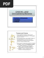 CVG2149 - LEC2 Civil Engineering Mechanics: - Analysis of Structures - Trusses - Cables