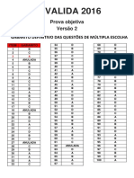 Revalida 2016: Prova Objetiva Versão 2