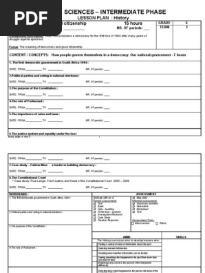 history term 3 grade 6 pdf lesson plan democracy