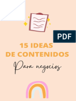 15 IDEAS DE CONTENIDOS PARA NEGOCIOS