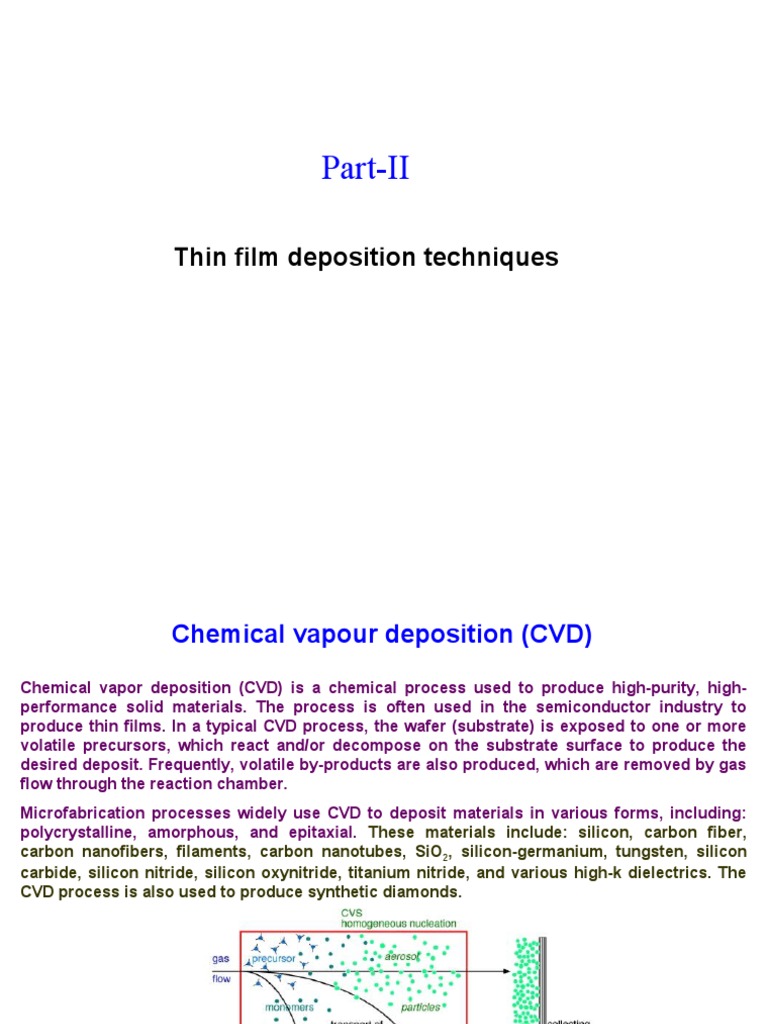 Chemical Vapor Deposition Techniques | PDF | Chemical Vapor Deposition ...