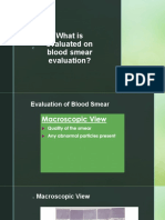 What Is Evaluated On Blood Smear Evaluation?