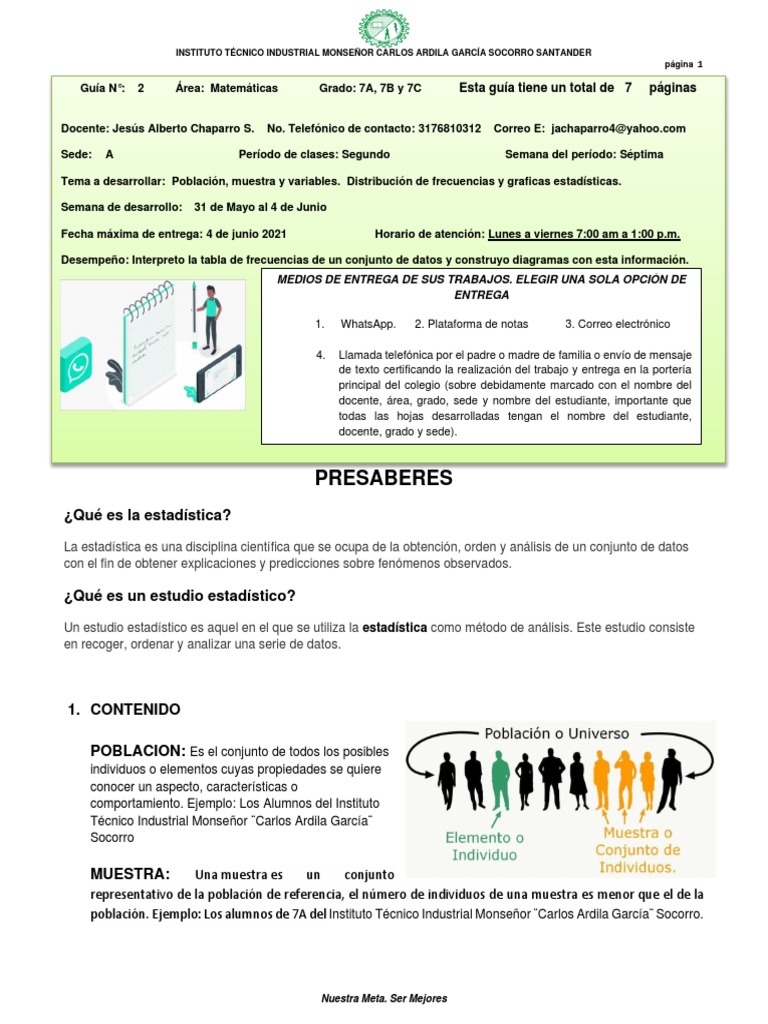 Guia#2 Segundo Periodo 7a, 7b y 7c | PDF | Sistema de coordenadas ...