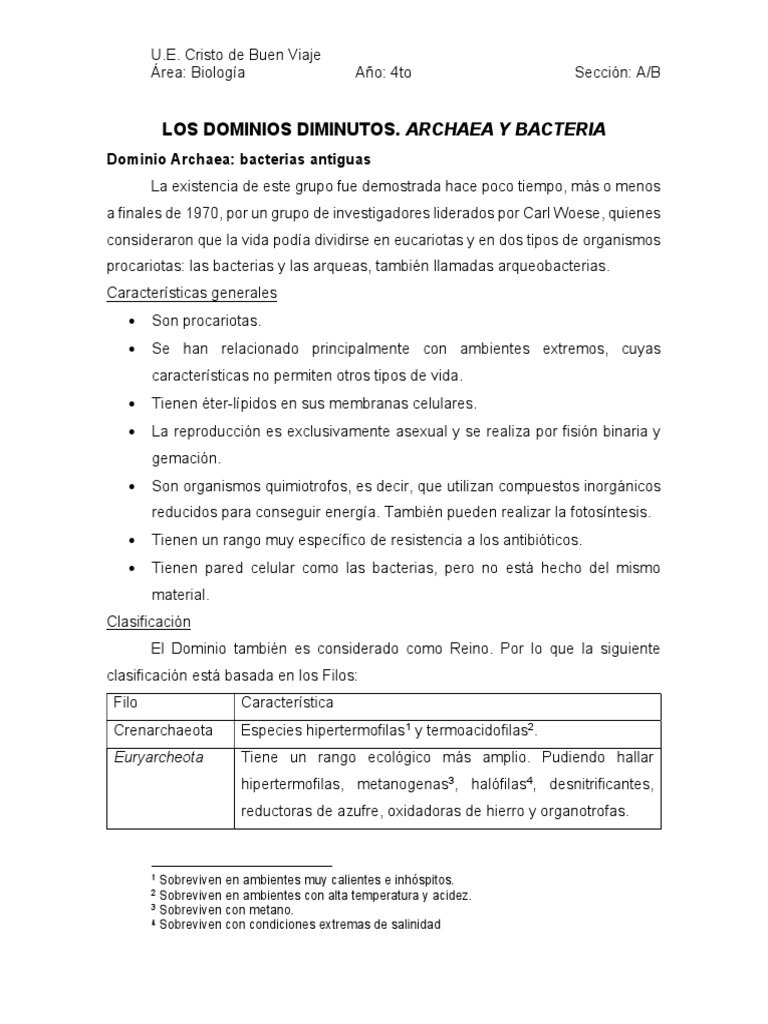 Arqueas y Bacterias: Características Clave | PDF | Archaea | Las bacterias