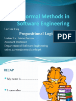 Formal Methods in Software Engineering: Propositional Logic
