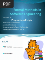 Formal Methods in Software Engineering: Propositional Logic