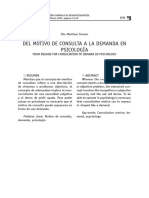 del motivo de consulta a la demanda en Psicología