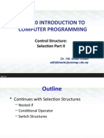 Ekt150 Introduction To Computer Programming: Control Structure: Selection Part II