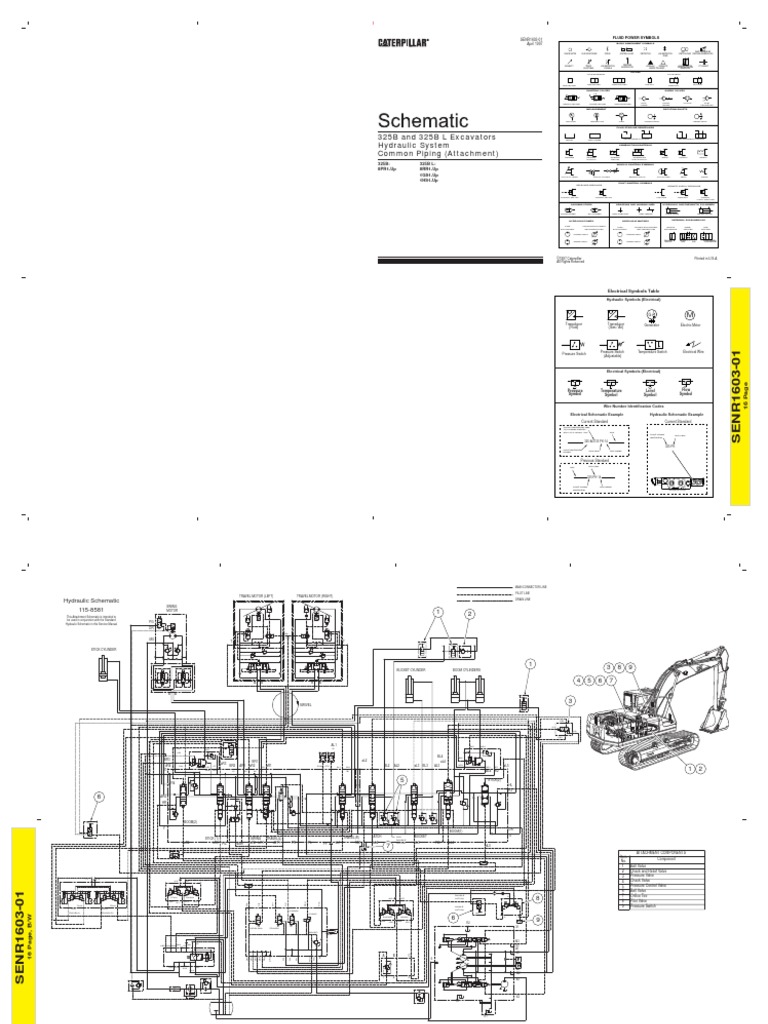 325B and 325B L Excavators Common Piping (Attachment) Hydraulic
