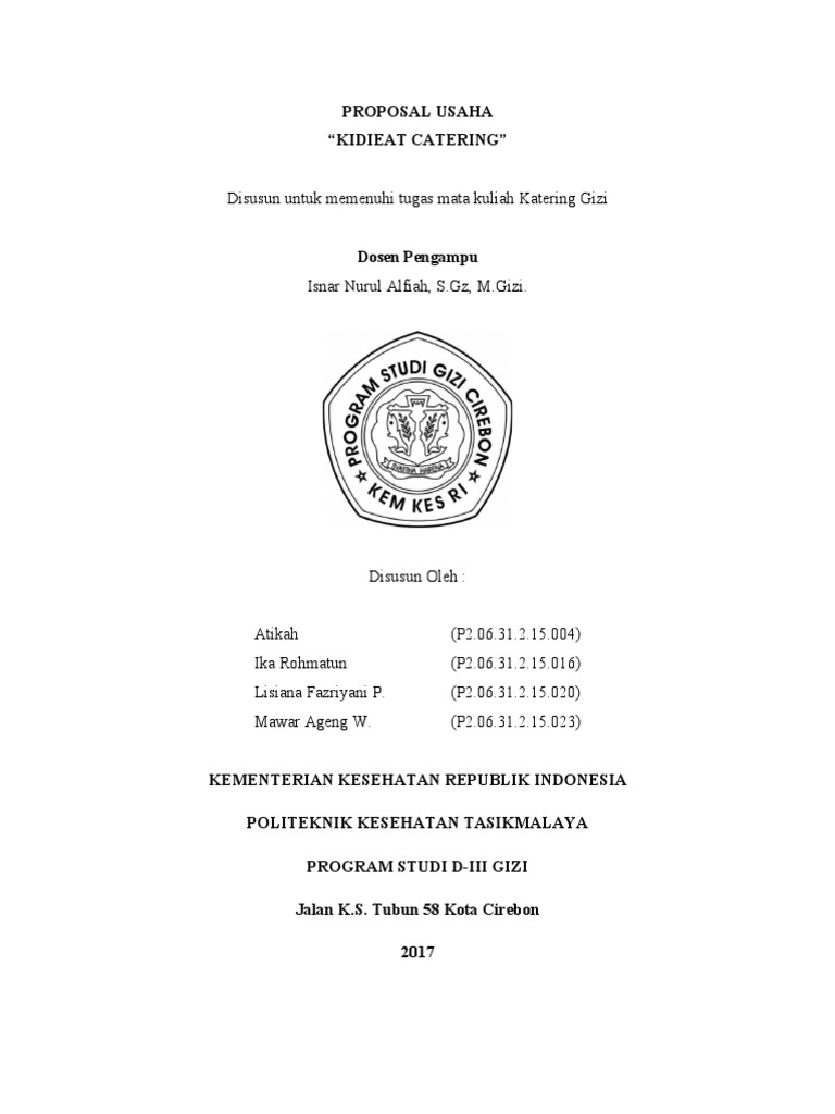Proposal Usaha Kidieat Catering | PDF | Karier & Perkembangan | Bisnis
