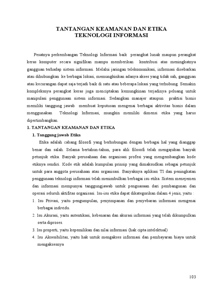 Tantangan Keamanan dan Etika TI | PDF