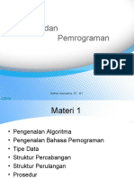 Pert 2. Pendahuluan Algortima Dan Pemograman