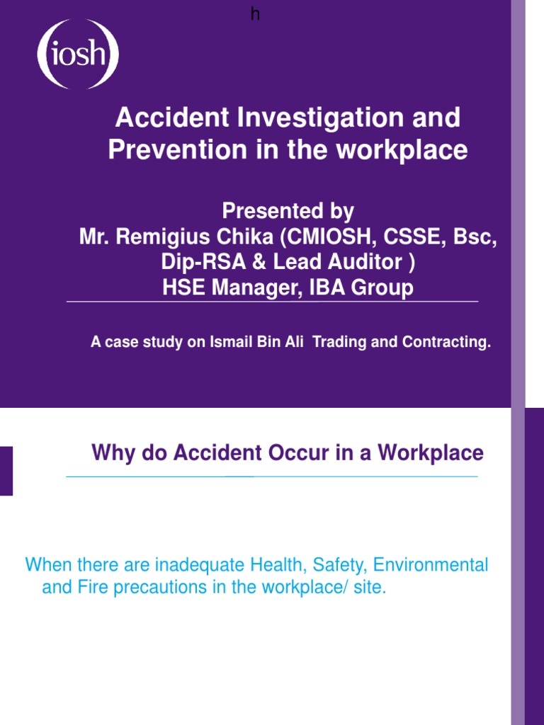 Accident Investigation and Prevention in The Workplace | PDF ...