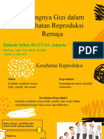 Pentingnya Gizi Dalam Kesehatan Reproduksi Remaja