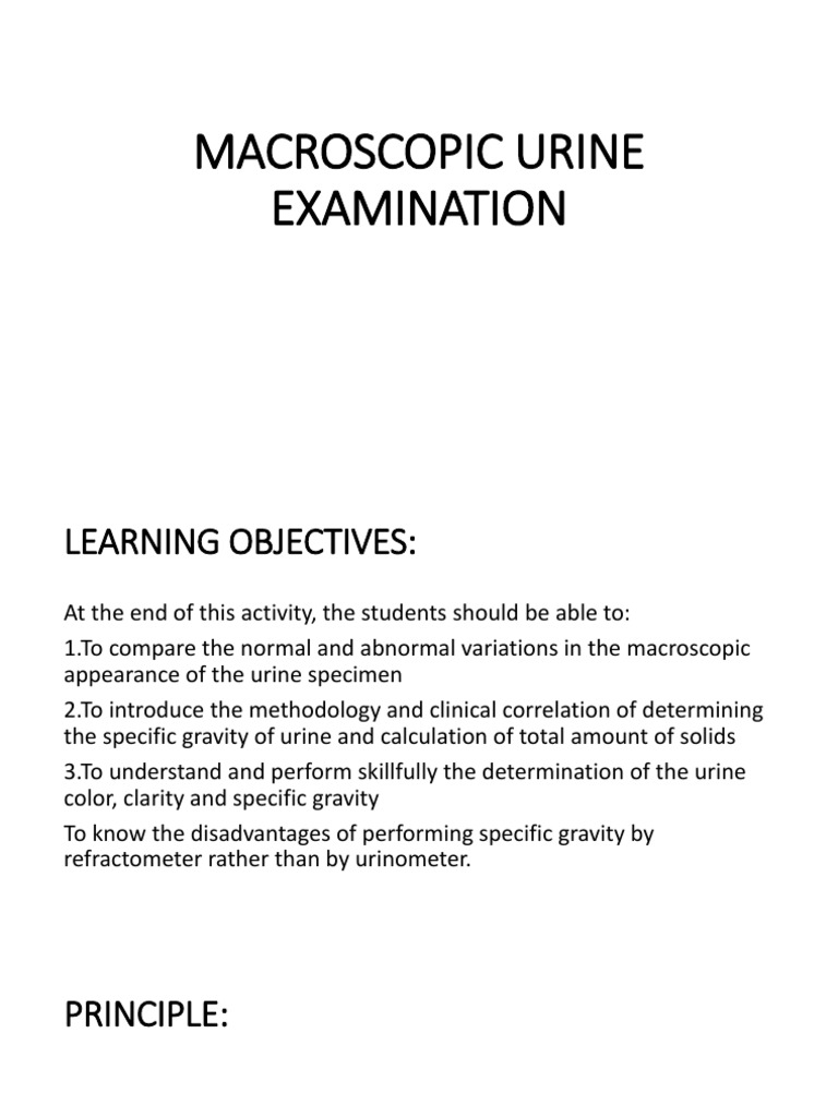 Macroscopic Urine Examination PDF