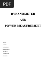 Dynanometer AND Power Measurement: Member: Noble, A. Ocularis, J. Pamplona, J.P. Rallos, T. Tabar, K.C.B. Tamba, K