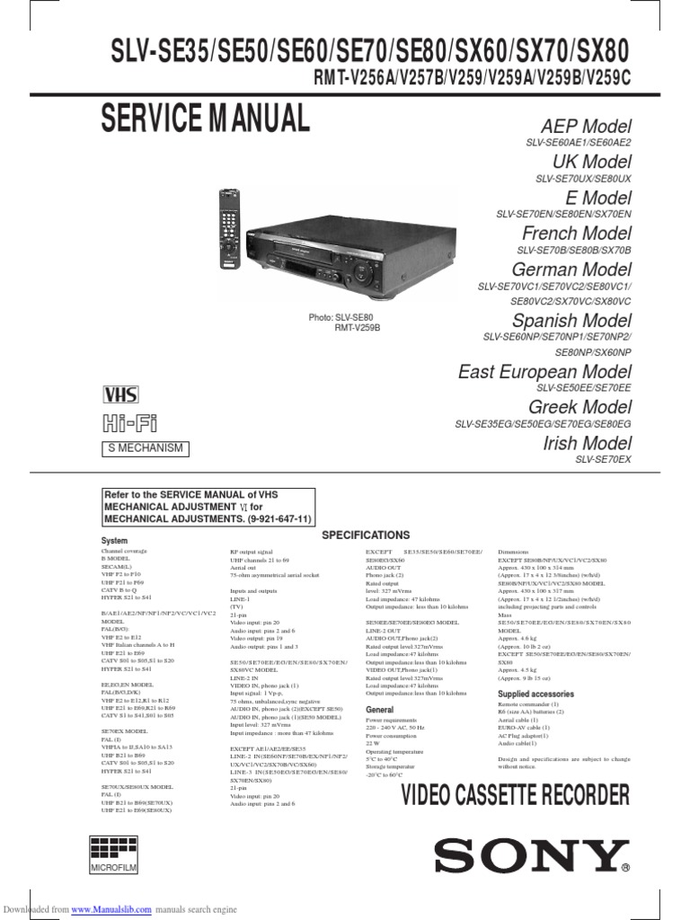 General Electric GE VG4030 Mono VHS VCR Reproductor Vhs con control remoto  y cables