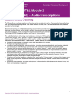 Transcript Exemplar T&L M2 Scheme of Learning