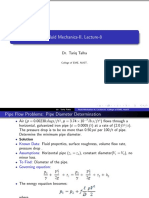 Dr. Tariq Talha Fluid Mechanics-II Lecture: Pipe Flow Problems