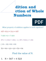 Addition and Subtraction of Whole Numbers