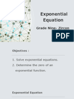 Exponential Equation: Grade Nine-Zircon