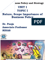 1 Nature, Scope Importance of Business Policy