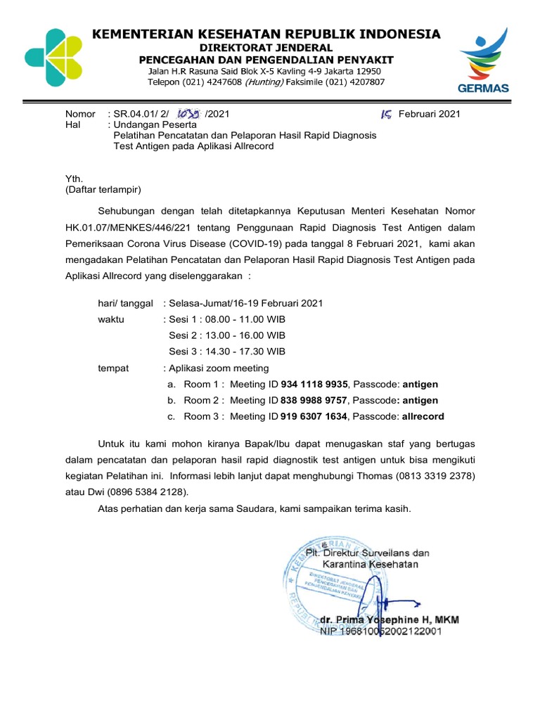 Undangan Pelatihan Allrecord Antigen - 1619 | PDF | Kajian Bahasa Asing ...