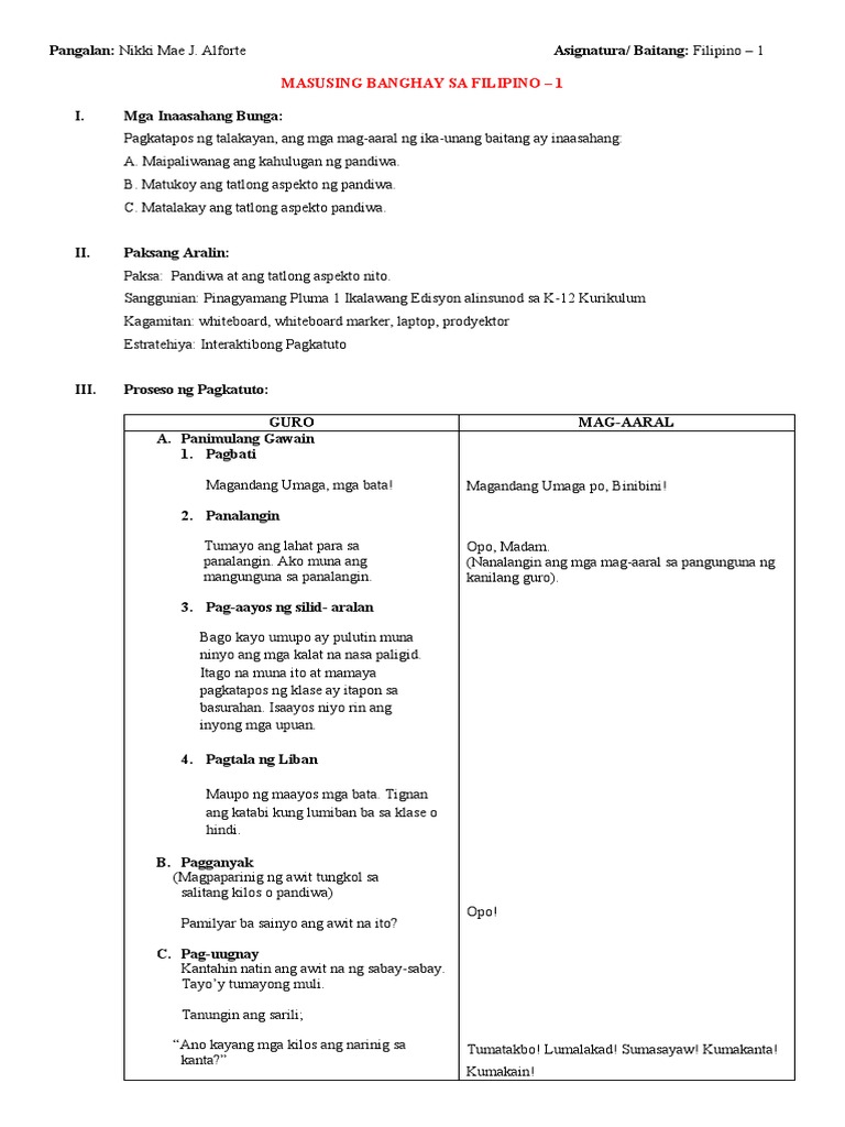 LP Filipino Detailed PDF