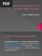 Methods and Techniques For Business Data Analysis: Unit-1 Number System