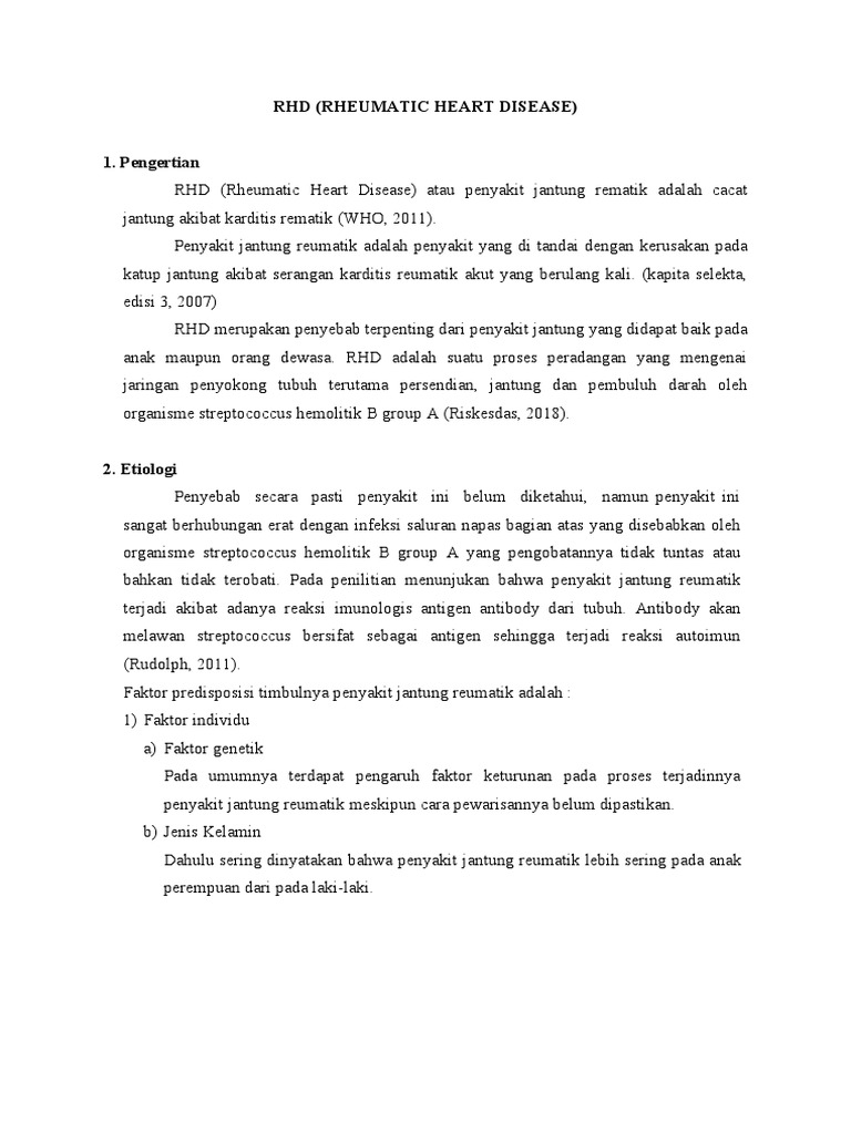 RHD (Rheumatic Heart Disease) | PDF | Kesehatan Holistik | Sains ...