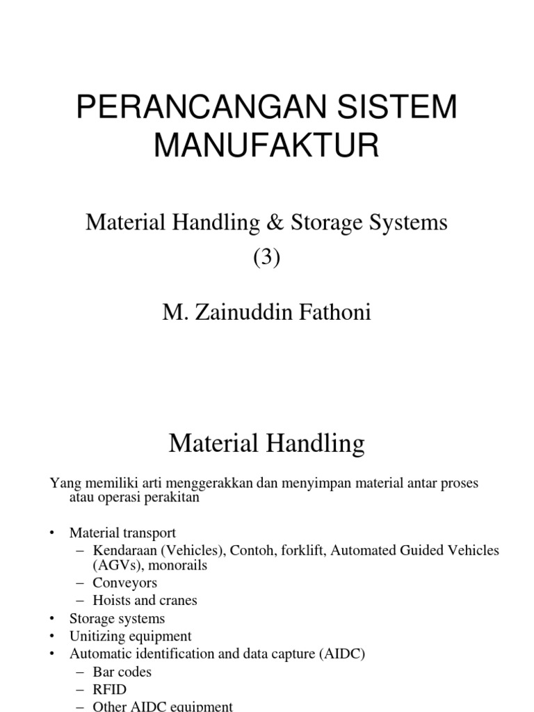 MATERIAL HANDLING SYSTEM DESIGN PDF