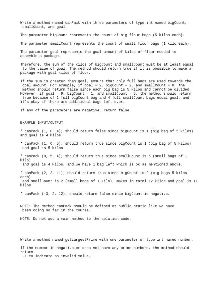Java Methods for Packing and Patterns | PDF | Parameter (Computer ...