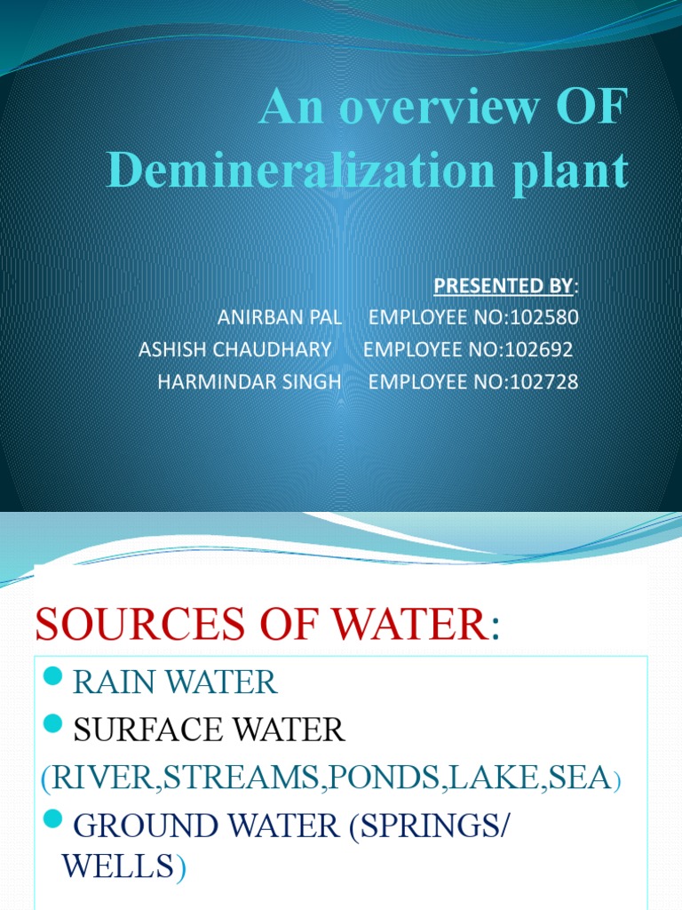 Demineralization Plant Overview | PDF | Water Purification | Ion Exchange