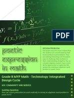 Poetic Expression in Math: Grade 8 MYP Math - Technology Integrated Design Cycle