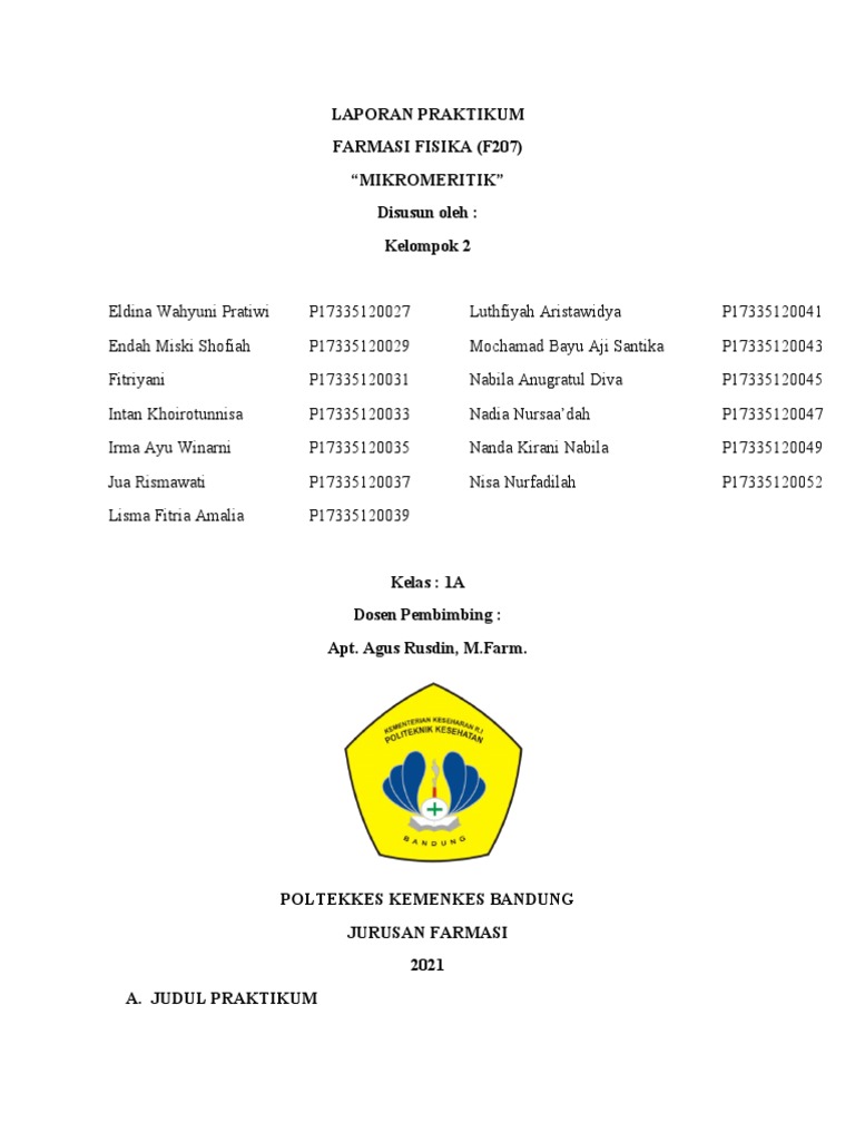 Laporan Praktikum Mikromeritik | PDF