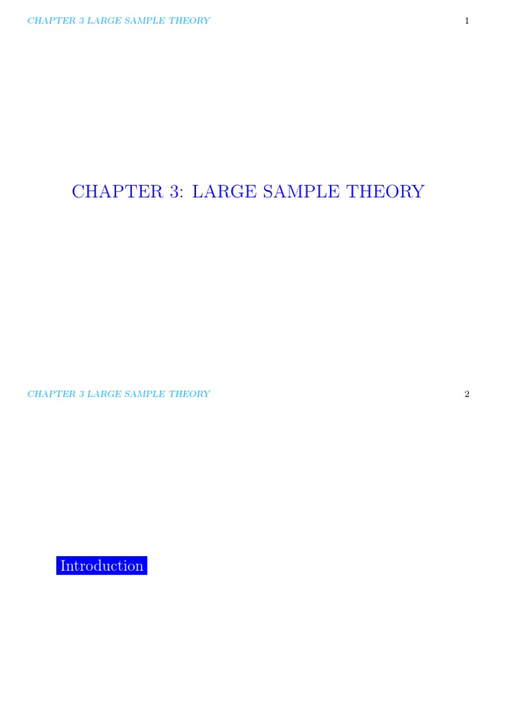 Large Sample Theory Guide | PDF | Probability Distribution ...