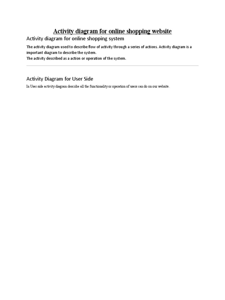 Activity Diagram For Online Shopping Website | PDF